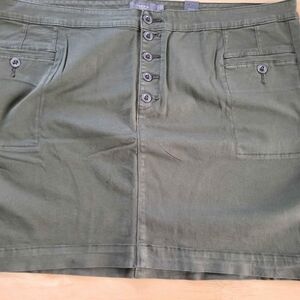 Olive Green Button-Front Skirt By Torrid Size 26